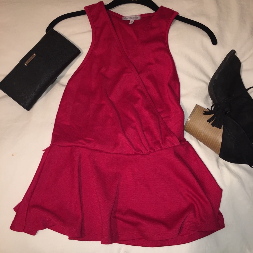 Charlotte Russe Red  peplum top  - M